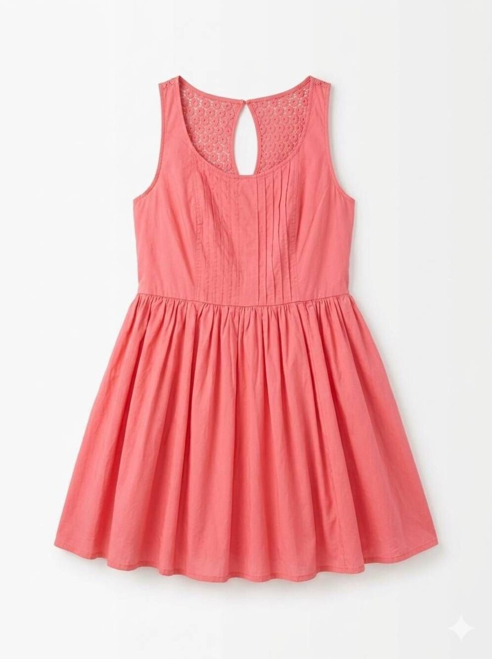 🔹️Lauren Conrad Coral Floral Lacy Back Sleeveless Dress Size 16